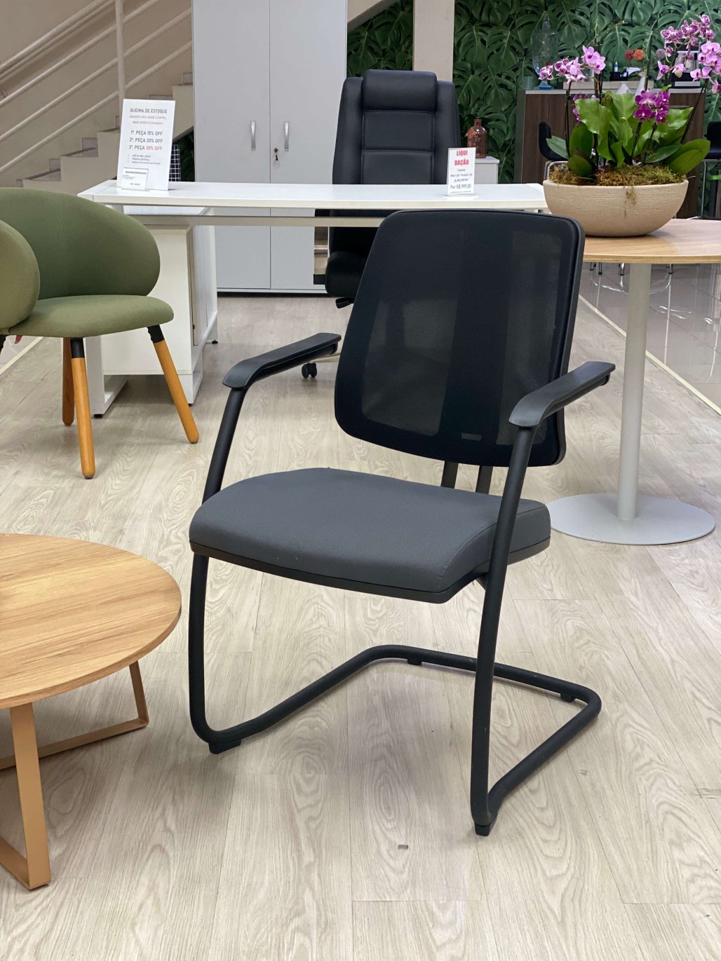 Cadeira Fixa Flip Cavaletti Cinza