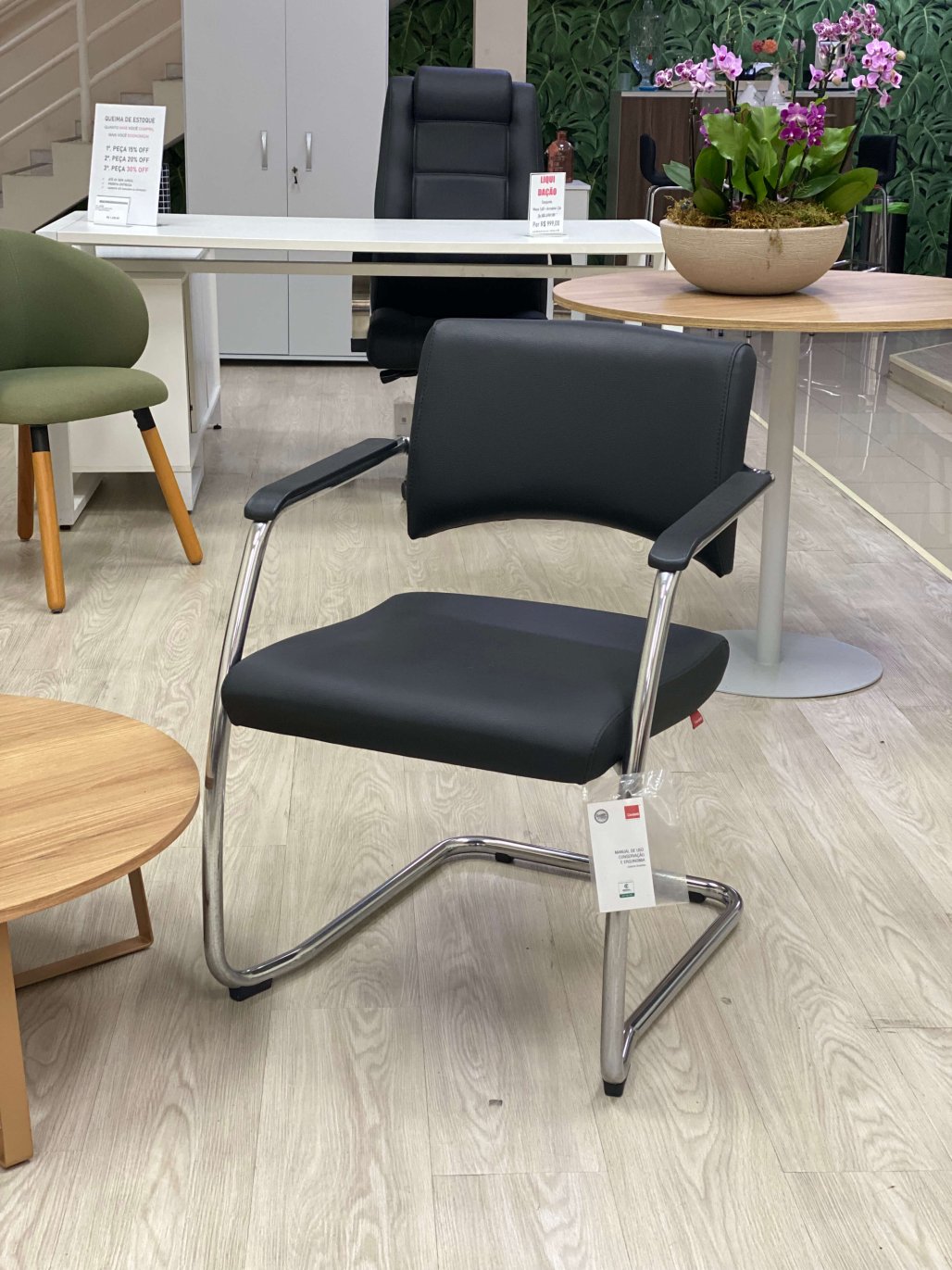 Cadeira Fixa Slim Cavaletti Com Braço