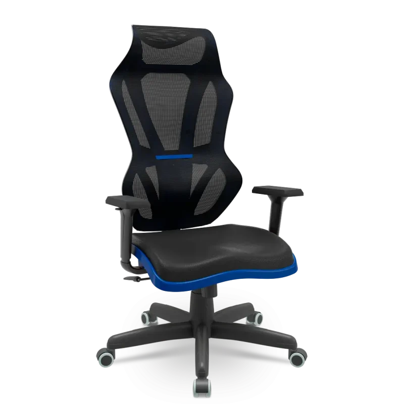 Cadeira Gamer Azul Vizon DZ Plaxmetal