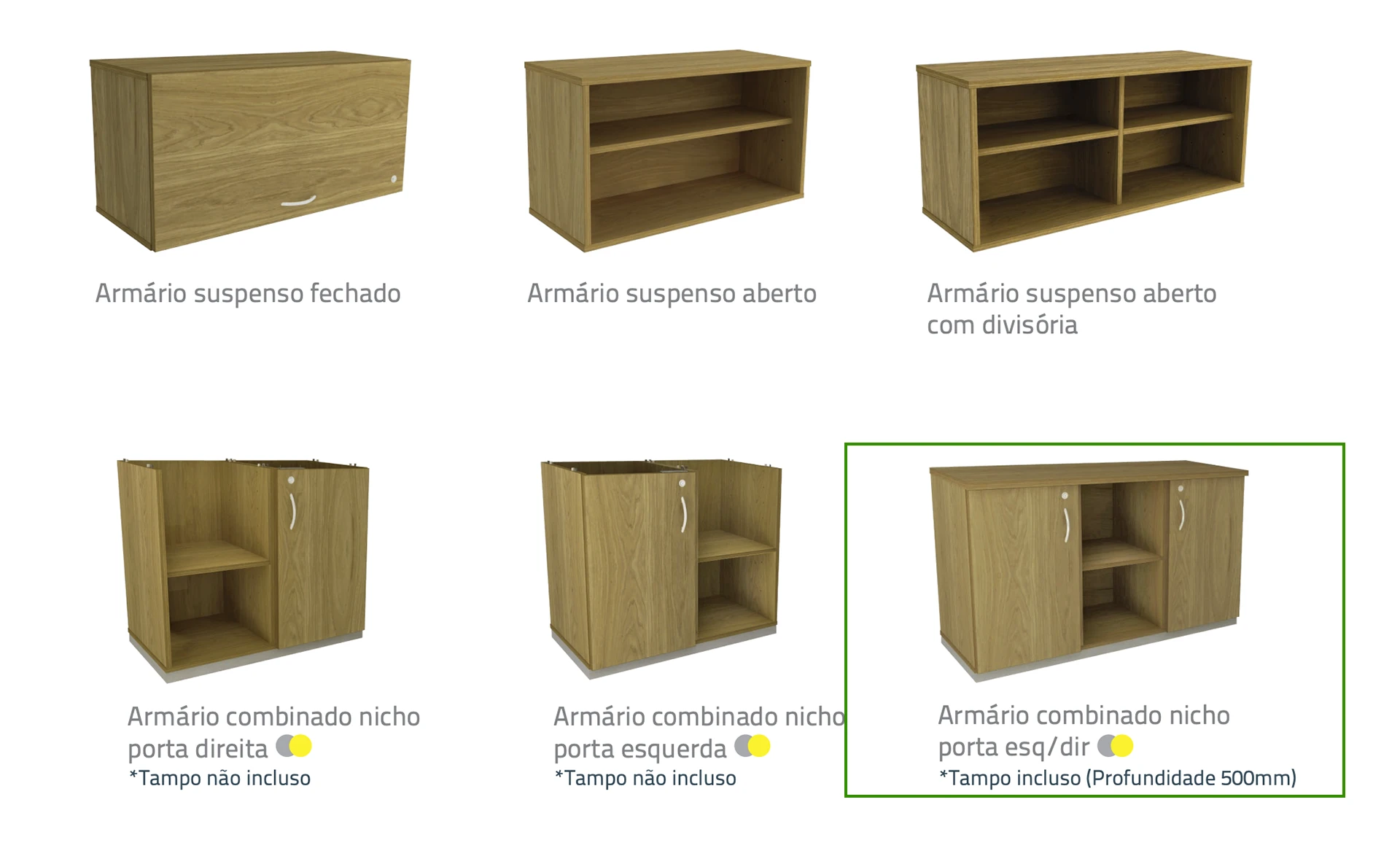 2 Armários Combinando Com Nicho Central e Portas Nas Laterais