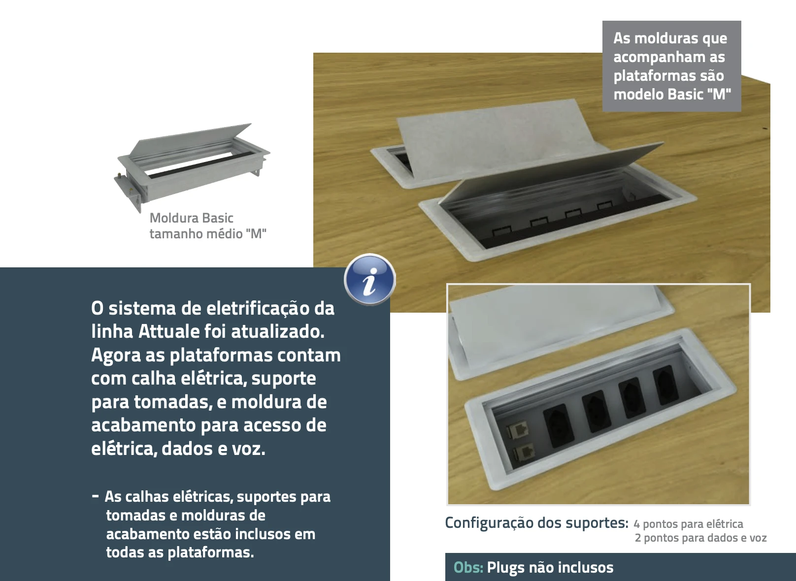 Suportes para Tomadas Para Mesa de Escritório