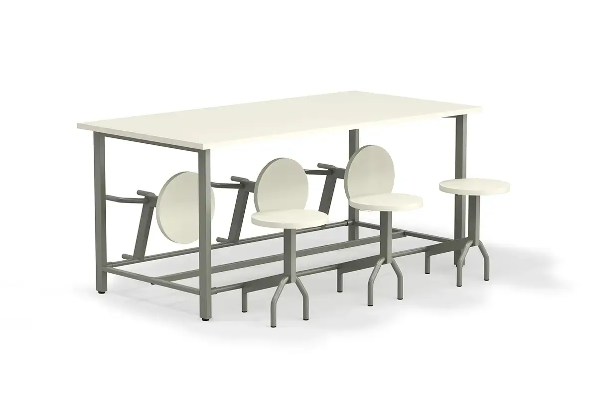Mesa de Refeitório Fortline Lunch com Assentos Escamoteáveis