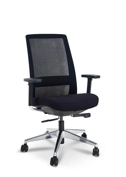 Cadeira Presidente Cavaletti C4 Com base de Alumínio e Braço 3D