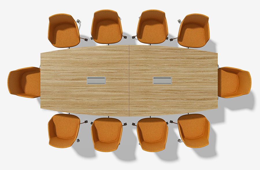 Mesa de Reunião para até 10 pessoas com com tomada Semi Oval | Capa