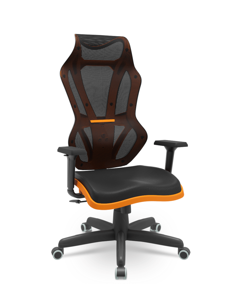 Cadeira Gamer Vizon DZ  Preta e Laranja Tela Square Preta Base Standard RDZ 50 RPU Braço 3D Shift PP